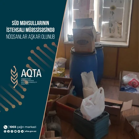 Bakıda süd məhsulları müəssisəsində nöqsanlar aşkarlanıb, şirkətin rəhbərliyi cərimələnib