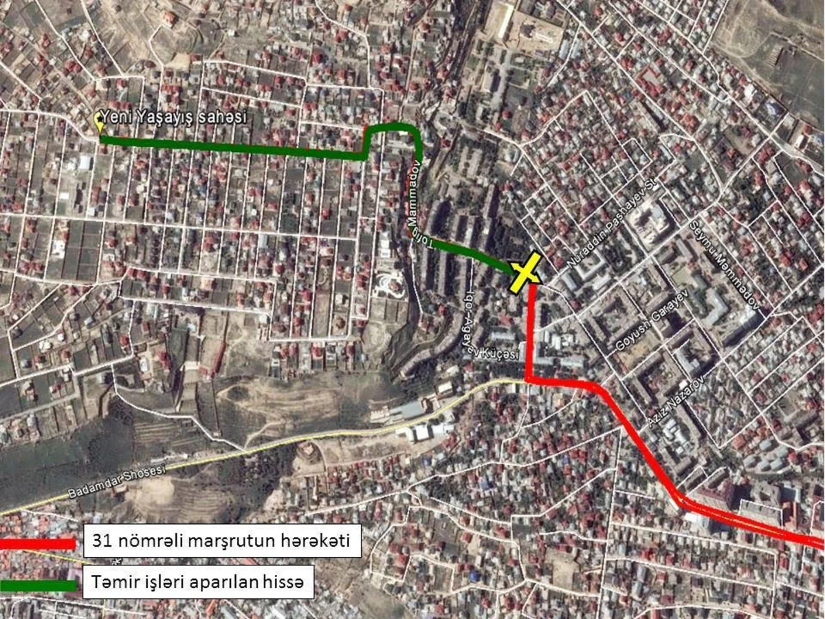 Bakıda 31 nömrəli avtobus marşrutunun hərəkət trayektoriyası dəyişib