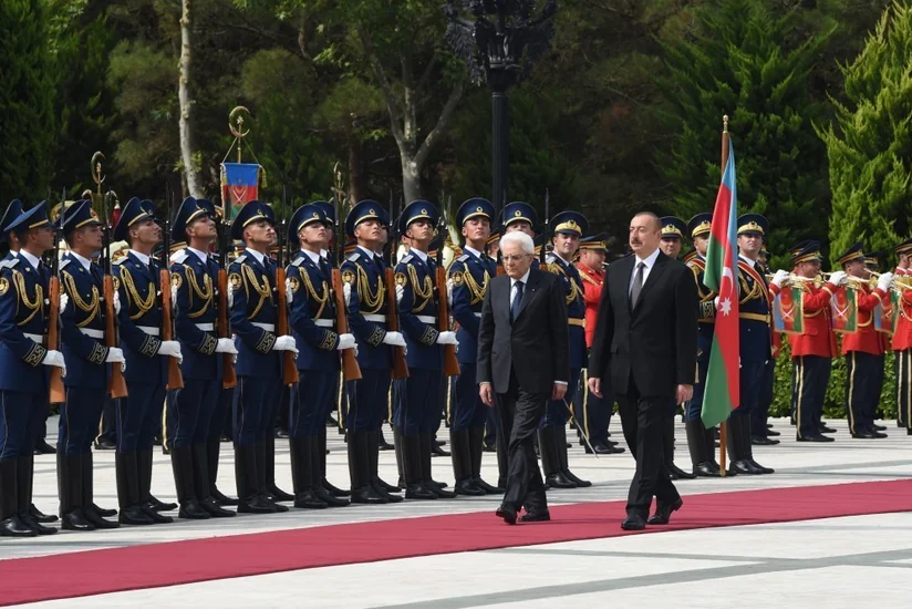 Official welcoming ceremony held for Italian President in Azerbaijan