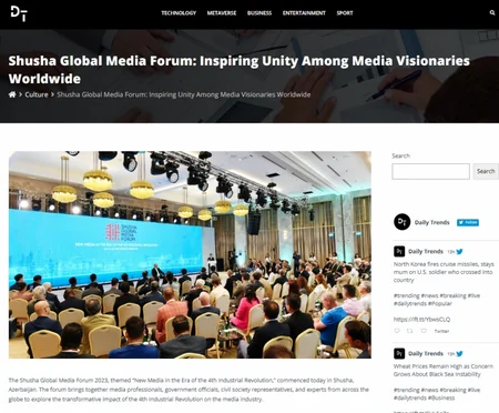 Dünya mediası Prezident İlham Əliyevin Şuşa Qlobal Media Forumundakı çıxışına xüsusi maraq göstərir