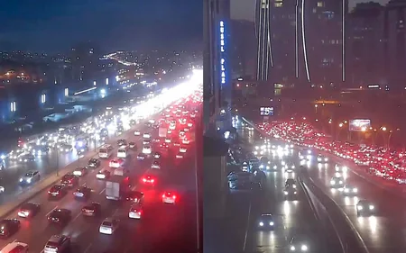 Bakının bəzi yollarında tıxac yaranıb