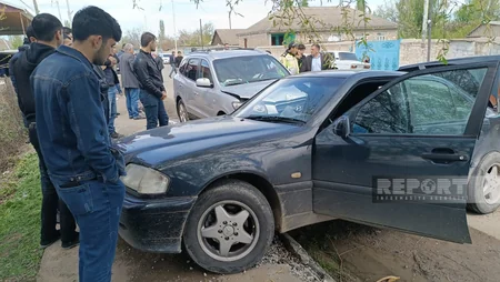 В Товузе столкнулись два автомобиля, есть пострадавшие