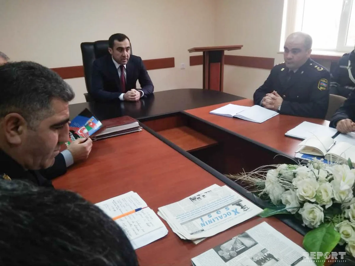 Göygöl Rayon Polis Şöbəsində Xocalı faciəsinin 27-ci ildönümü münasibətilə tədbir keçirilib - FOTO