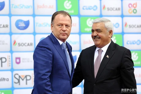 Bakıda cüdo üzrə dünya çempionatının bayrağının ötürülməsi mərasimi keçirilib