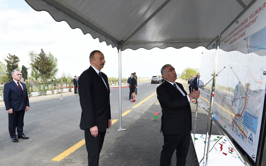 Prezident İlham Əliyev Yevlax rayonuna səfər edib