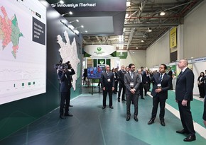 President Ilham Aliyev views InterFood Azerbaijan and Caspian Agro exhibitions