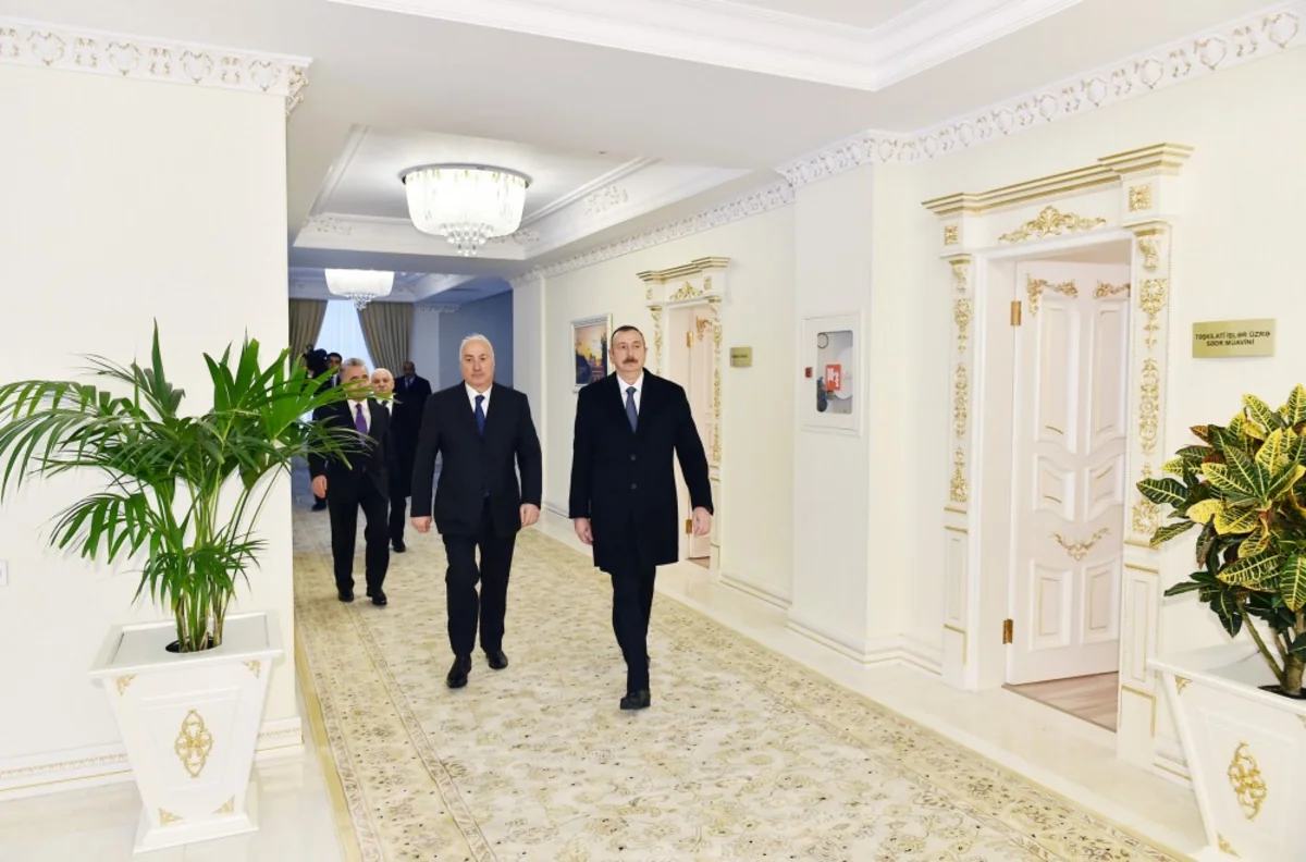 Президент принял участие в открытии административного здания Сумгайытской городской организации Партии Ени Азербайджан