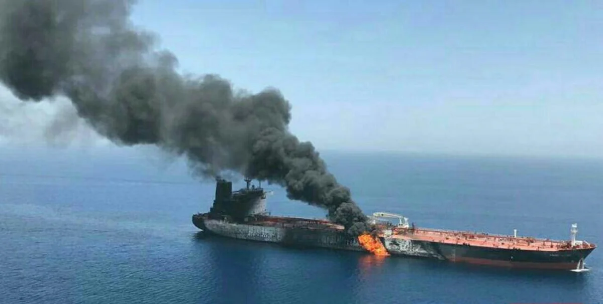 Three ships on fire off Iran's coast near Strait of Hormuz