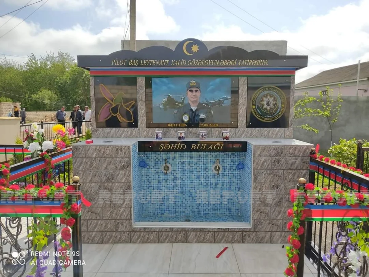 Biləsuvarda şəhid xatirəsinə bulağın açılışı olub 