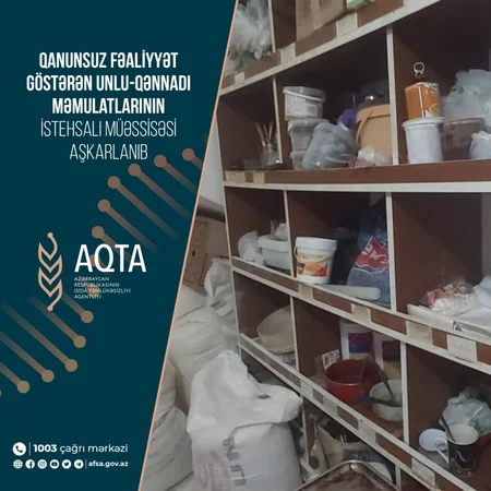 Bakıda qanunsuz işləyən unlu-qənnadı məmulatları müəssisəsi aşkarlanıb