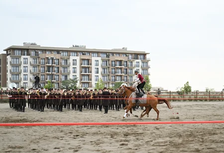 Participants of 17th ECO Summit watch Victory show of Karabakh horses at Aghdam's Imarat Complex