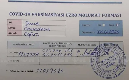 Gədəbəydə 101 yaşlı qadın COVID-19-a qarşı peyvənd edildi