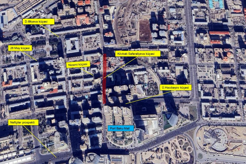 Bakının Kövkəb Səfərəliyeva küçəsinə avtomobillə giriş-çıxış tam məhdudlaşdırılacaq