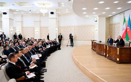 Presidents of Azerbaijan and Iran make joint press statements