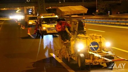 Bakıda bəzi yollarda xətlənmə işləri aparılır