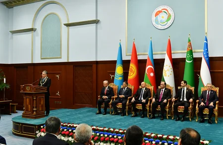 President Ilham Aliyev attends awarding ceremony of Gurbanguly Berdimuhamedov in Dushanbe