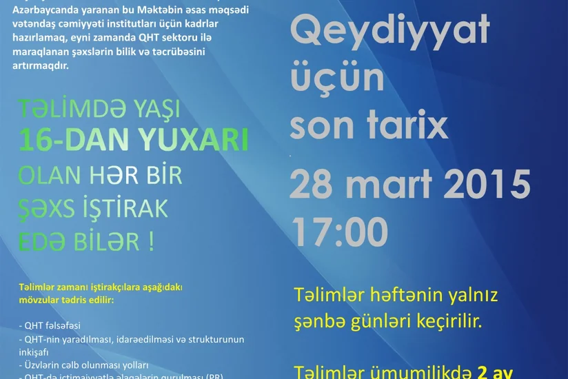 ​“QHT Məktəbi”nin yaz proqramı başlayır