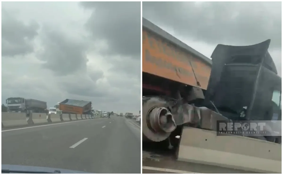 Xızıda ağırtonnajlı yük maşınları toqquşub, xəsarət alanlar var