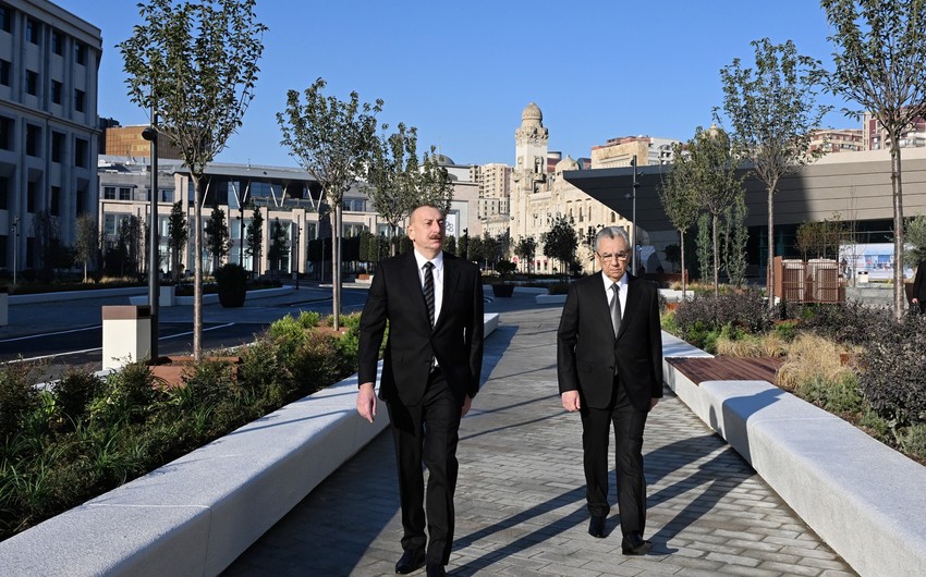 İlham Əliyev Bakı Dəmiryol Vağzalı və metronun “28 May” stansiyasının qarşısında yaradılan şəraitlə tanış olub - YENİLƏNİB
