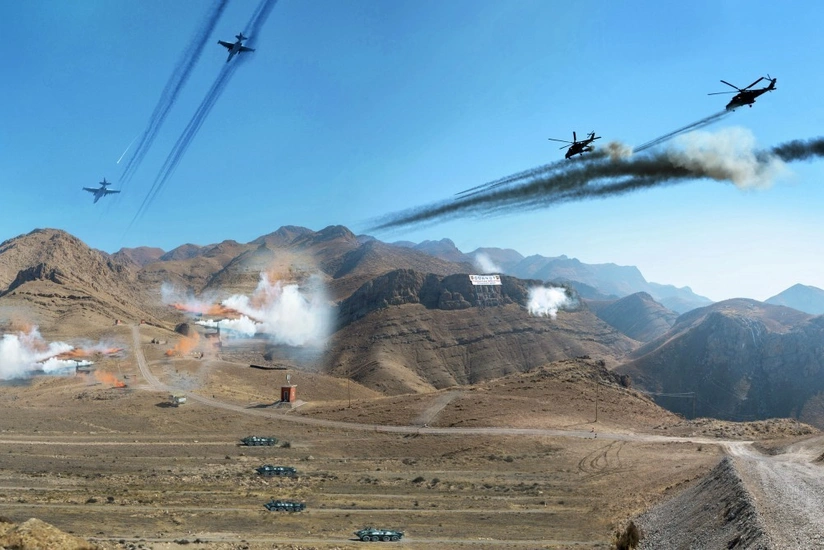 Васиф Талыбов и Закир Гасанов наблюдали за совместными учениями войск Нахчыванского гарнизона