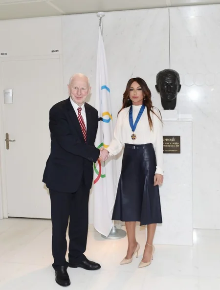 First Lady of Azerbaijan Mehriban Aliyeva awarded EOC Order of Merit
