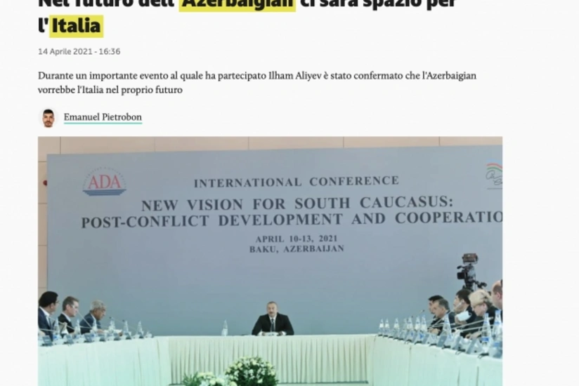 Prezident İlham Əliyevin fikirləri İtaliya mətbuatında
