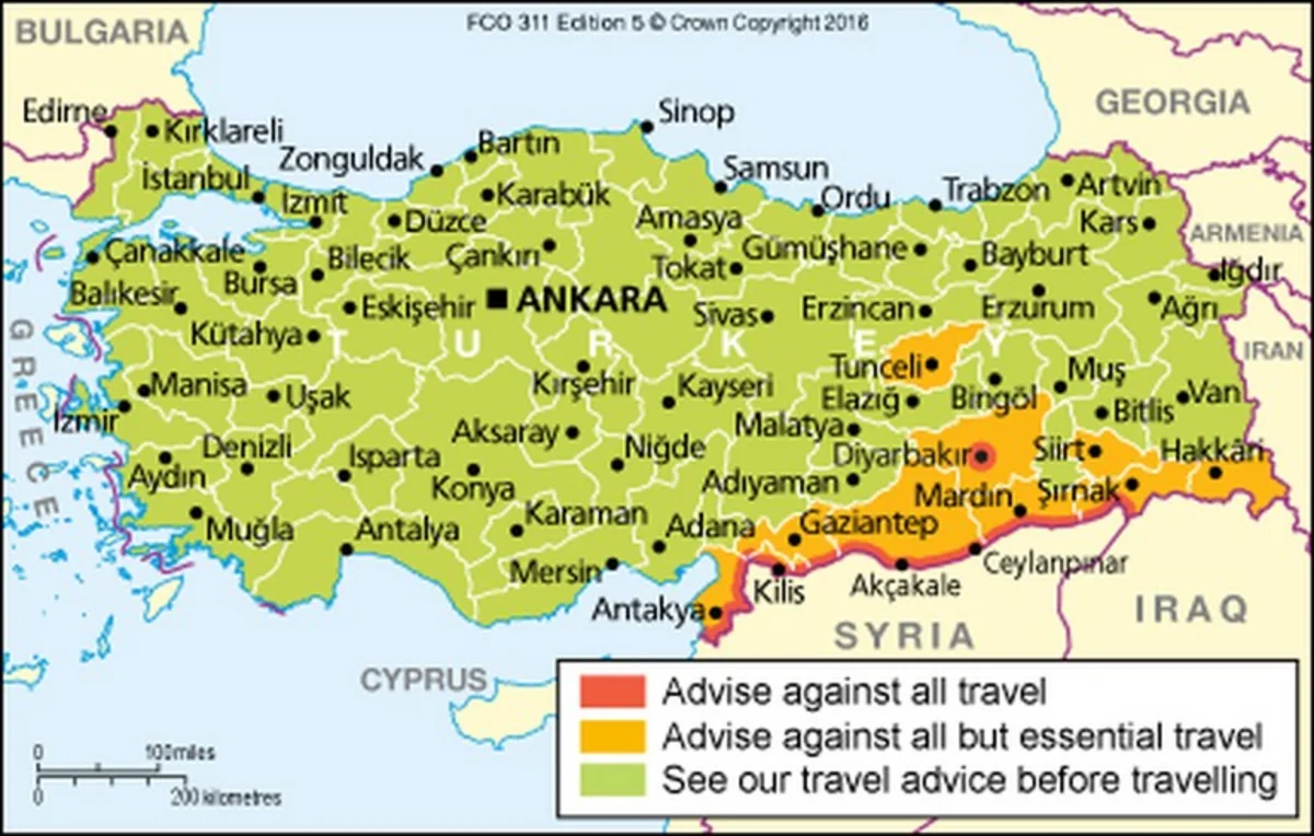 ​İngiltərə hökuməti vətəndaşlarını Tükiyənin bəzi şəhərlərinə getməməyə çağırıb