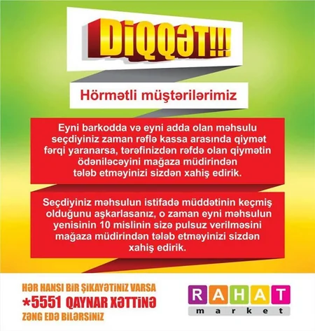 Rahat Market: İşçilərin aylıq yemək xərcini onların maaşlarına əlavə etmişik