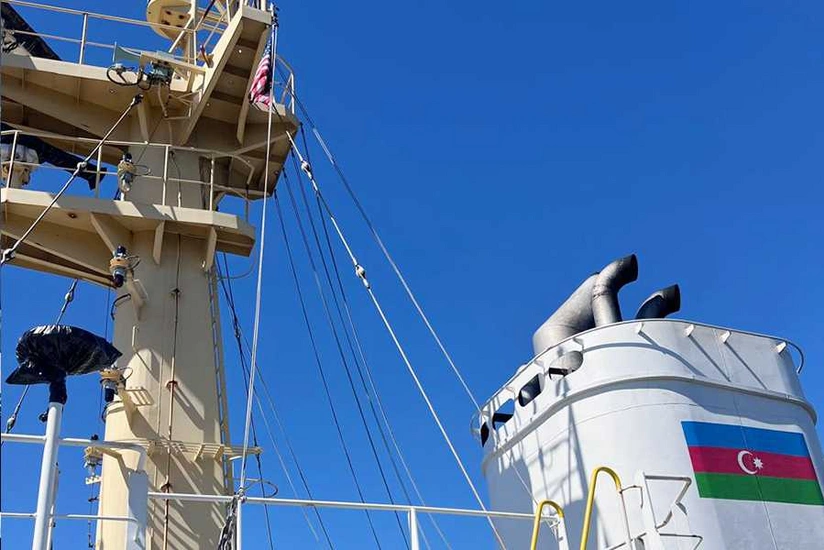 First vessel under flag of independent Azerbaijan moors at US port