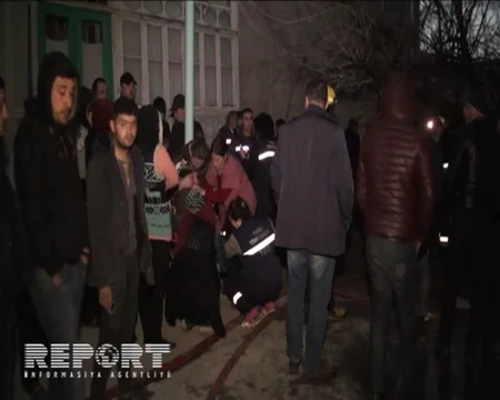 Tovuz şəhərində üçotaqlı ev yanıb - FOTO