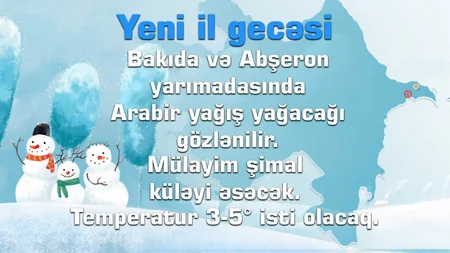 Azərbaycanda bayram gününə olan hava proqnozu açıqlanıb - FOTO