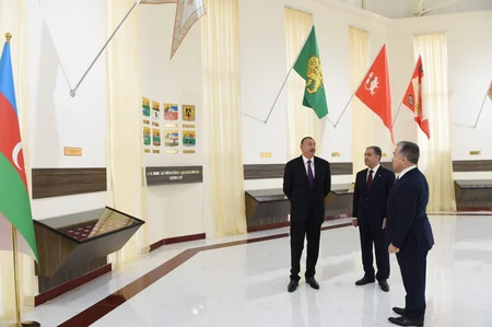 Azərbaycan Prezidenti Beyləqanda Bayraq Muzeyinin açılışında iştirak edib