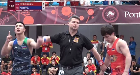 Azərbaycan güləşçisi Avropa çempionatında ermənini məğlub edərək bürünc medal qazanıb