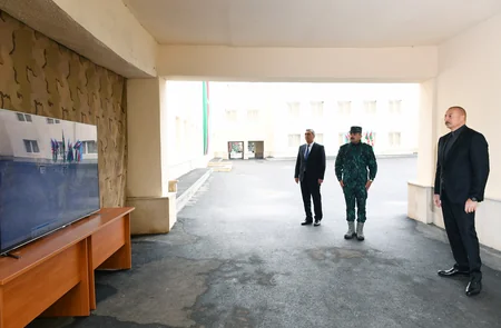 Prezident Cəbrayılda DSX-nin yeni hərbi hissə kompleksinin açılışında iştirak edib