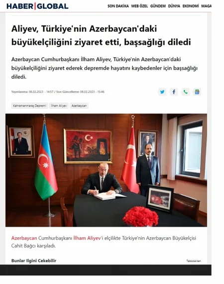 Türkiyə mətbuatı: Azərbaycan xalqı zəlzələdən zərər çəkənlər üçün səfərbər olub