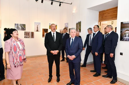 President Ilham Aliyev views Nurullaboy Palace Complex in city Khiva