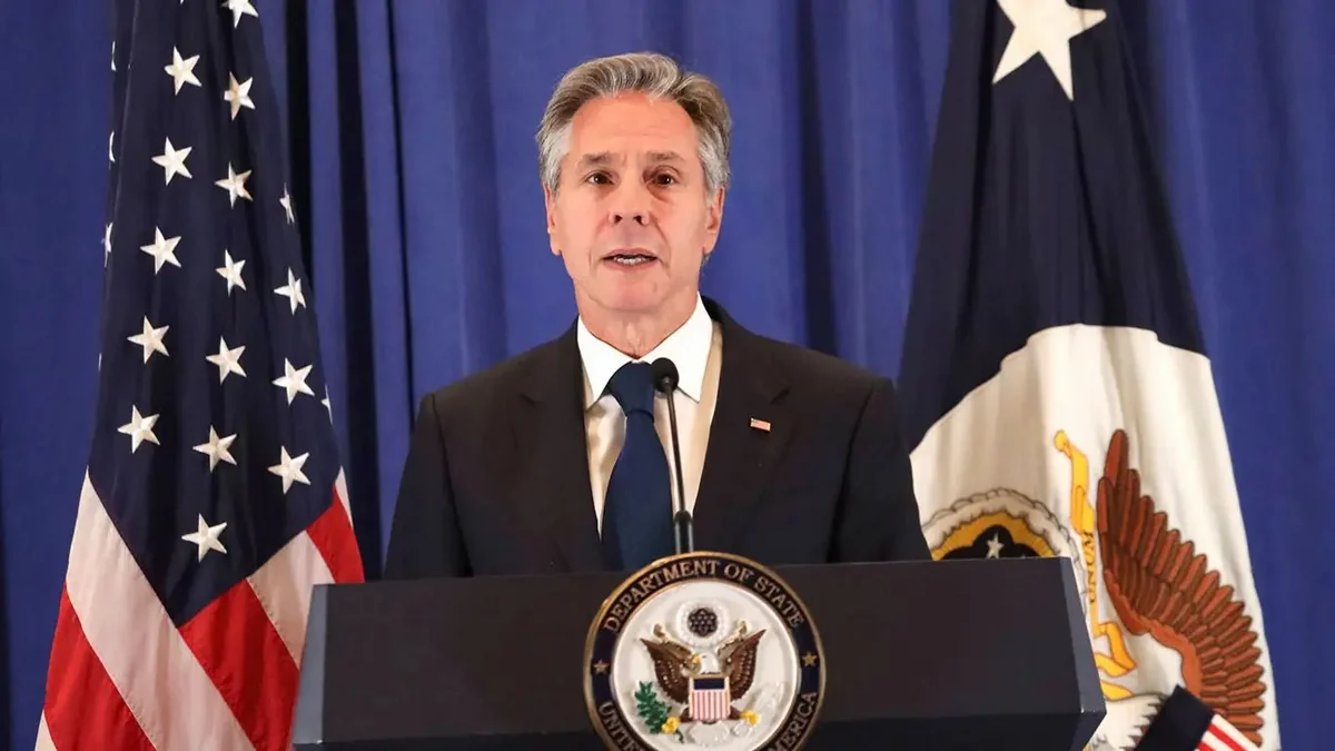 Blinken calls pathway to Palestinian state a necessity for Israeli security