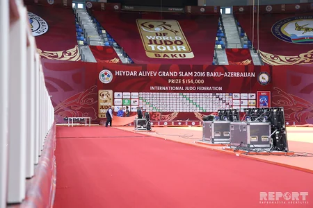 Heydər Əliyev adına İdman Sarayı ilk böyük cüdo yarışına hazırdır - FOTOREPORTAJ