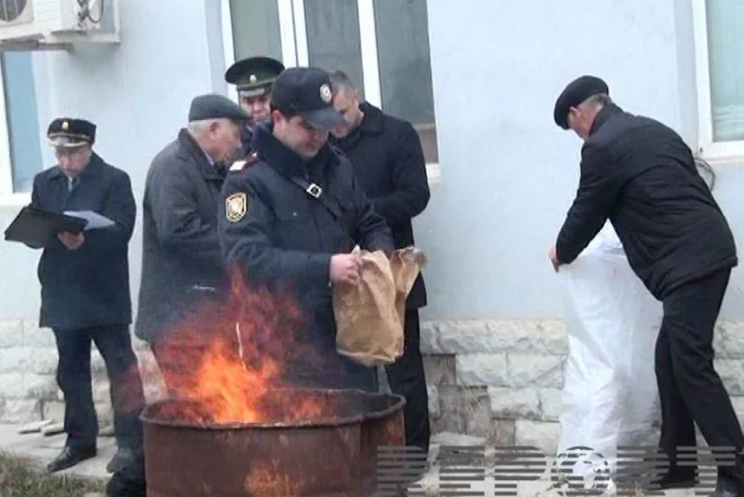 ​Salyanda 2 kq-dan artıq narkotik maddə məhv edilib - FOTO