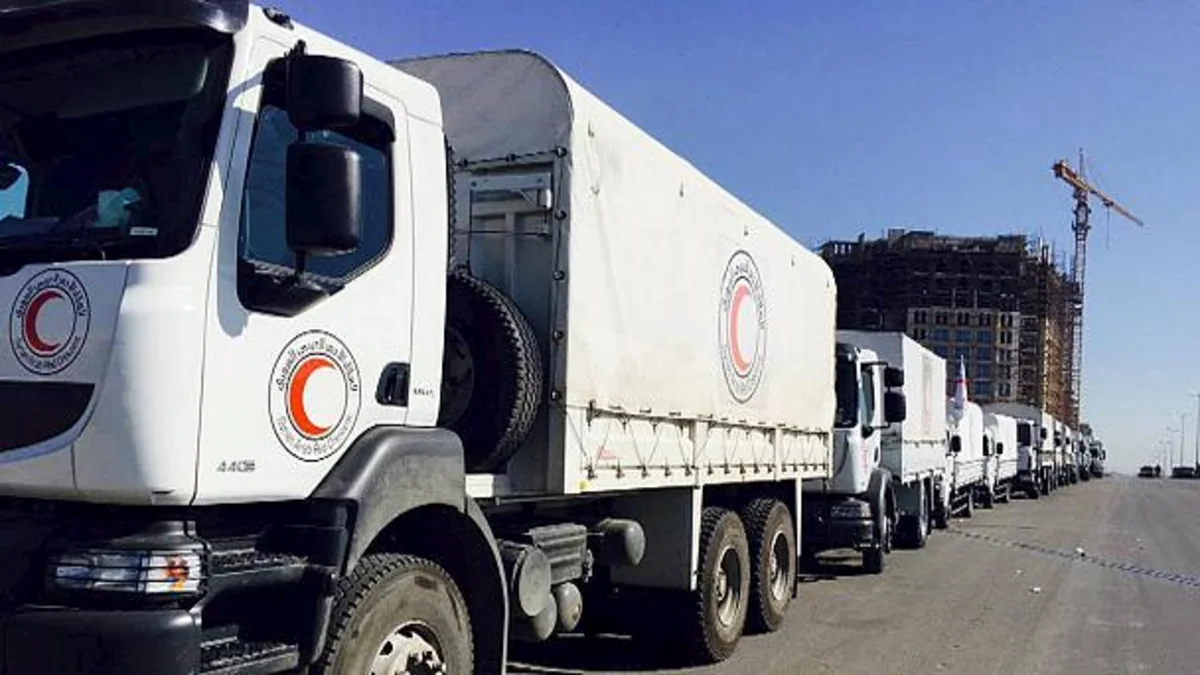 Suriyanın mühasirədə olan dörd rayonuna humanitar yardım çatdırılıb