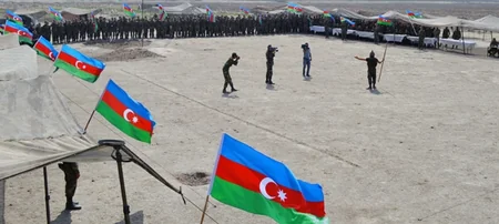 Beyləqan Qarnizonunda hərbi vətənpərvərlik mövzusunda təbdirlər keçirilib - FOTO