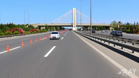 Bakıda bəzi yollarda xətlənmə işləri aparılır