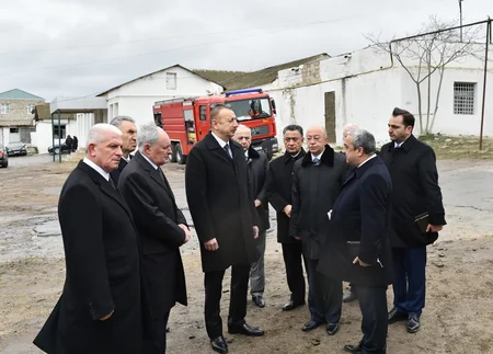 Prezident yanğın baş verən əraziyə gəlib - FOTO - YENİLƏNİB