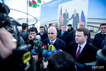 Azərbaycanla Rusiya sərhədində yerləşən Samur çayı üzərində yeni körpü açılıb - FOTOLAR