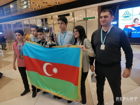 Olimpiadanın qalibi olan Azərbaycan şahmatçıları Vətənə qayıdıb - FOTO - VİDEO
