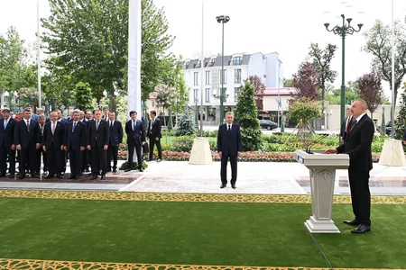Ilham Aliyev, Shavkat Mirziyoyev attend opening of Heydar Aliyev Square in Tashkent