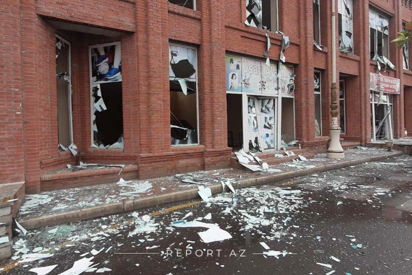 Gəncədə mərmilərin düşdüyü ərazilərdən ən son görüntülər