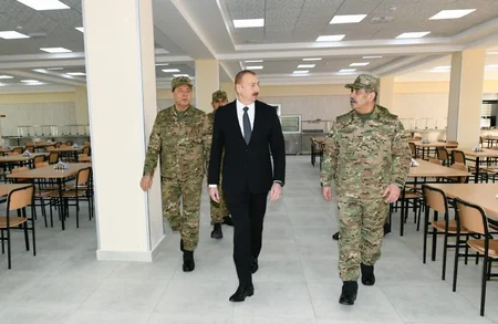 Президент Ильхам Алиев принял участие в открытии Н-ской воинской части Минобороны