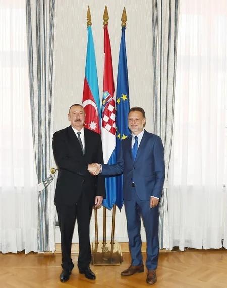 İlham Əliyev Xorvatiya parlamentinin sədri Qordan Yandrokoviç ilə görüşüb