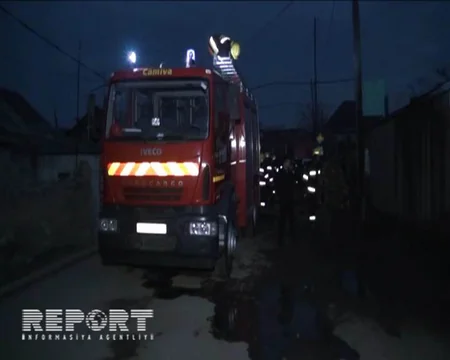 Tovuz şəhərində üçotaqlı ev yanıb - FOTO